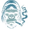 Gorilla mit Zigarrenporträt