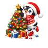 Niedlicher Pinguin Weihnachtsmann-hut