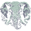 Elefant, der Zigarre rauchend