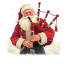 Weihnachtsmann-Dudelsack im Schnee