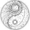 Celestial Yin Yang Sonne Mond Sternbilder