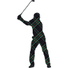 Tartan-Golfer-Schwung-Silhouette