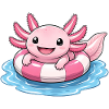 Süßer Axolotl im Schwimmring