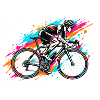 Neon-Splash Radfahrer
