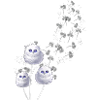 Flauschige Eulen im Löwenzahnflug