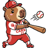 Niedliche Capybara-Baseballspieler-Sportästhetik