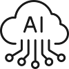 KI-Cloud-Computing-Linien-Symbol