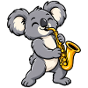 Koala mit Saxophon