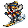 Koala beim Skifahren