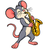 Maus mit Saxophon