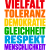 Vielfalt Toleranz Demokratie – Regenbogen Spruch