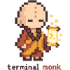 Pixelmönch mit Laterne