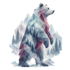 Polygonbär im Gebirge