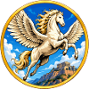 Pegasus über dem Hügel