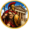 Spartaner Gladiator vor Tempel