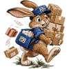 Hase als Paketbote  