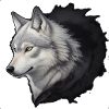 Weisser Wolf Kopf Tinten-Splash