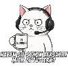 IT Support Katze mit Kaffee