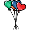 Aquarell-Herzballons-Trio