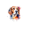 Aquarell-Beagle-Porträt