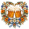 Bierkrüge im Blumenherz – Prost Volksfest
