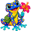 Bunter Frosch Hibiskus