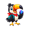 Tropischer Toucan mit Kristall
