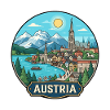 Austria Reiseabzeichen Hallstatt Alpen