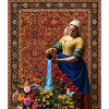 Renaissance-Dame streut Blumen