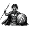 Spartanischer Krieger mit Schild