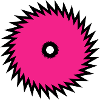 Magenta Spikenkreis Kreissäge Pink