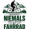 Nie einen alten Mann mit Fahrrad