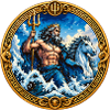 Poseidon auf rauen Wellen