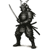 Samurai-Krieger in schwerer Rüstung