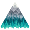 Geometrischer Wald im Blaugrün