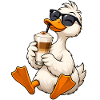 Ente mit Latte Macchiato