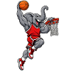 Elefant beim Basketball