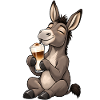 Esel mit Latte Macchiato
