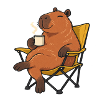 Entspanntes Capybara beim Camping