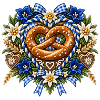 Brezel mit Edelweiß und Enzian 