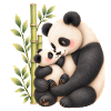 Panda-Zärtlichkeit – Mama und ihr Junges