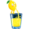 Zitronenheld Spritziges Glasbild
