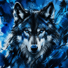 Azure Wolf Porträt-Splash