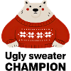 Polarbär im Ugly Sweater Champion