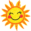 Lächelnde Sonne Crayon-Stil