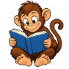 Süßer Affe beim Lesen – Bücherwurm