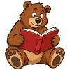 Süßer Teddybär liest ein Buch