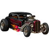 Flammenhotrod mit Chrommotor