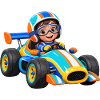 Kleiner Rennfahrer im Go-Kart