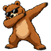 Dabbing Bär mit Sonnenbrille